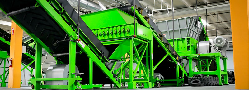 Eco-friendly tire recycling line and waste management equipment